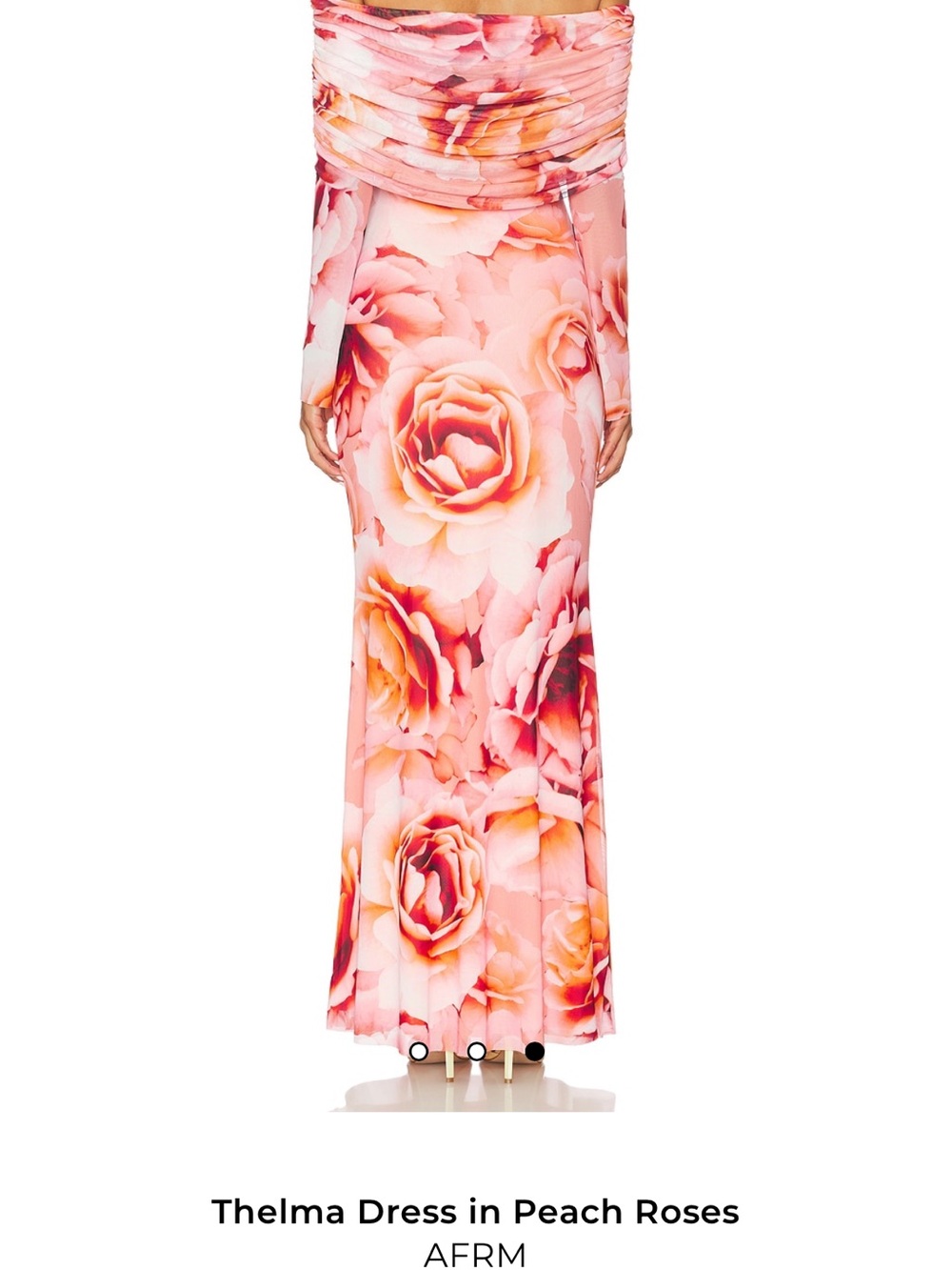 Off-Shoulder Pink Floral Maxi Dress afrm - Picture 6 of 8